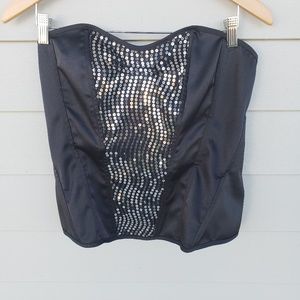 CHARLOTTE RUSSE Sequin Corset Top, L
